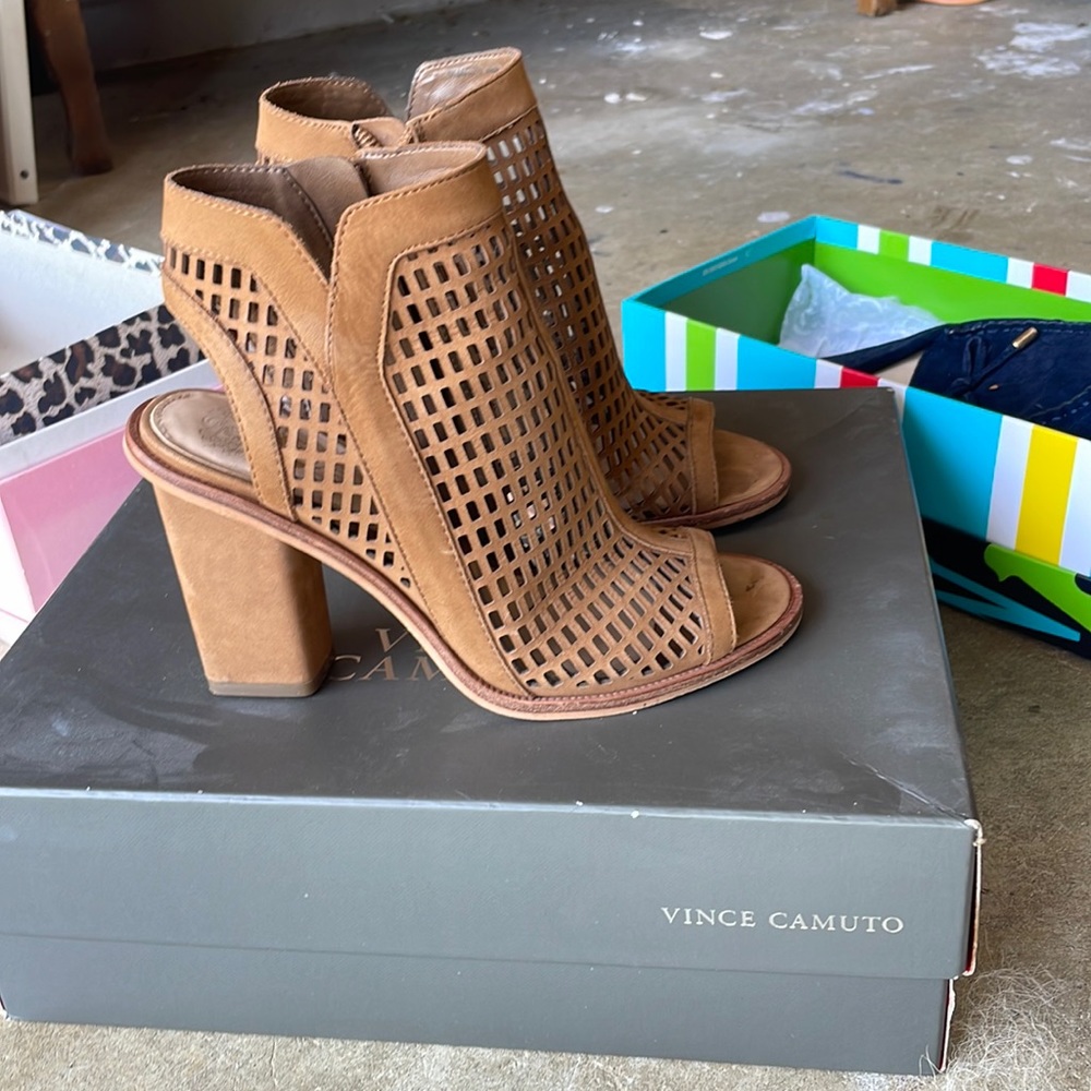 Vince Camuto Open Toe Booties - image 1